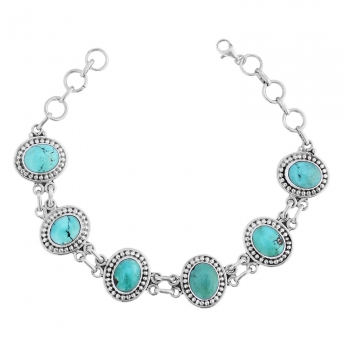 925 silver tibet turquoise bracelet